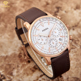 Fossil Goodwin Chronograph White Dial Brown Leather Strap Watch for Men - FS5415 Authentic Buy Shop Now