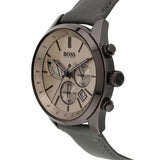 Hugo Boss Grand Prix Silver Dial Grey Leather Strap Watch for Men - 1513603 Authentic Buy Shop Now
