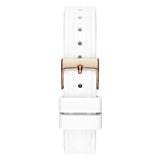 Guess Cosmo Diamonds Silver Dial White Rubber Strap Watch for Women - GW0034L2 Authentic Buy Shop Now
