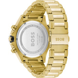 Hugo Boss Globetrotter Chronograph Black Dial Gold Steel Strap Watch for Men - 1513932 Authentic Buy Shop Now