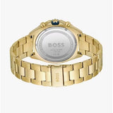 Hugo Boss Energy Chronograph Blue Dial Gold Steel Strap Watch For Men - 1513973 Authentic Buy Shop Now