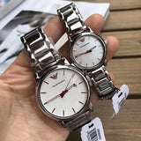 Emporio Armani Quartz White Dial Silver Steel Strap Watch For Men - AR90000 Authentic Buy Shop Now