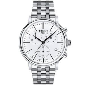Tissot Carson Premium White Dial Silver Steel Strap Watch For Men - T122.417.11.011.00 Authentic Buy Shop Now