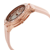 Michael Kors Runway Three Hand Crystal Pave Dial Pink Rubber Strap Watch For Women - MK6854 Authentic Buy Shop Now