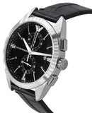 Emporio Armani Claudio Chronograph Black Dial Black Leather Strap Watch For Men - AR11542 Authentic Buy Shop Now