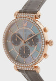 Swarovski Passage Chrono Grey Dial Grey Leather Strap Watch for Women - 5580348 Authentic Buy Shop Now