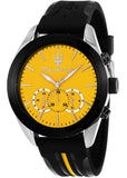 Maserati Traguardo Chronograph Yellow Dial Black Silicone Strap Watch For Men - R8871612045 Authentic Buy Shop Now