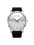 Calvin Klein City White Dial Black Leather Strap Watch for Men - K2G2G1CD Authentic Buy Shop Now