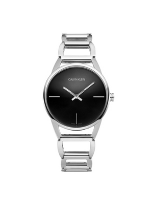 Calvin Klein Stately Black Dial Silver Steel Strap Watch for Women - K3G23121 Authentic Buy Shop Now