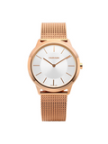 Calvin Klein Minimal White Dial Rose Gold Mesh Bracelet Watch for Women - K3M22626 Authentic Buy Shop Now
