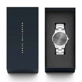 Daniel Wellington Link Grey Dial Silver Steel Strap Watch For Men - DW00100328 Authentic Buy Shop Now