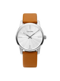 Calvin Klein City Silver Dial Orange Leather Strap Watch for Women - K2G231G6 Authentic Buy Shop Now