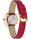 Versace Virtus Mini Quartz Gold Dial Red Leather Strap Watch For Women - VET300521 Authentic Buy Shop Now