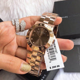 Marc Jacobs Amy Brown Dial Rose Gold Steel Strap Watch for Women - MBM3167 Authentic Buy Shop Now