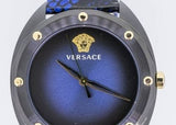 Versace Shadov Quartz Black Dial Blue Leather Strap Watch for Men - VEBM00418 Authentic Buy Shop Now
