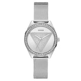 Guess Tri Glitz Quartz Silver Dial Silver Mesh Bracelet Watch For Women - W1142L1 Authentic Buy Shop Now