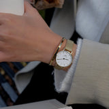 Daniel Wellington Classic Petite Evergold White Dial Gold Mesh Bracelet Watch For Women - DW00100350 Authentic Buy Shop Now