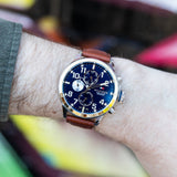 Tommy Hilfiger Sport Multifunction Blue Dial Brown Leather Strap Watch for Men - 1791137 Authentic Buy Shop Now