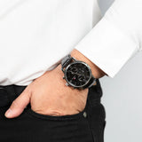 Tommy Hilfiger Kane Quartz Black Dial Black Leather Strap Watch for Men - 1791401 Authentic Buy Shop Now