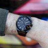 Fossil Everett Chronograph Grey Dial Brown Leather Strap Watch for Men - FS5799 Authentic Buy Shop Now