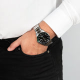 Maserati SFIDA Chronograph Black Dial Silver Steel Strap Watch For Men - R8853140005 Authentic Buy Shop Now
