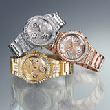 Guess Moonlight Multi Function Diamonds Silver Dial Silver Steel Strap Watch for Women - GW0320L1 Authentic Buy Shop Now
