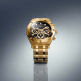 Guess Continental Black Dial Gold Steel Strap Watch for Men - GW0260G2 Authentic Buy Shop Now