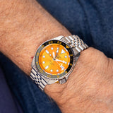 Seiko 5 Sports Automatic Orange Dial Silver Steel Strap Watch For Men - SRPD59K1 Authentic Buy Shop Now