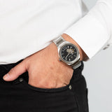 Maserati Stile Skeleton Automatic Black Dial Silver Steel Strap Watch For Men - R8823142002 Authentic Buy Shop Now