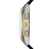 Emporio Armani Claudio Chronograph Silver Dial Black Leather Strap Watch For Men - AR11498 Authentic Buy Shop Now