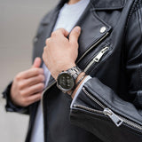 Daniel Wellington Iconic Link Chronograph Grey Dial Grey Steel Strap Watch for Men - DW00100643 Authentic Buy Shop Now