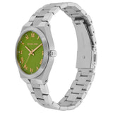 Michael Kors Lennox Three-Hand Green Dial Silver Steel Strap Watch for Women - MK7463 Authentic Buy Shop Now