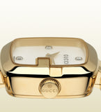 Gucci G Gucci Diamonds Mother of Pearl Dial Yellow Gold Steel Strap Watch For Women - YA125513 Authentic Buy Shop Now