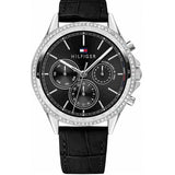 Tommy Hilfiger Ari Diamonds Black Dial Black Leather Strap Watch for Women - 1781981 Authentic Buy Shop Now
