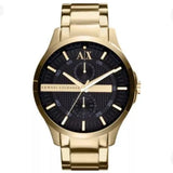 Armani Exchange Hampton Chronograph Black Dial Gold Steel Strap Watch For Men - AX2122 Authentic Buy Shop Now