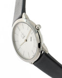 Calvin Klein Minimal Silver Dial Black Leather Strap Watch for Women - K3M221C6 Authentic Buy Shop Now