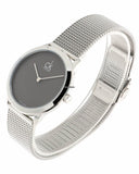 Calvin Klein Minimalist Black Dial Silver Mesh Bracelet Watch for Men - K3M2112X Authentic Buy Shop Now