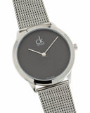 Calvin Klein Minimal Grey Dial Silver Mesh Bracelet Watch for Women - K3M23124 Authentic Buy Shop Now