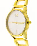Calvin Klein Stately Silver Dial Gold Steel Strap Watch for Women - K3G23526 Authentic Buy Shop Now