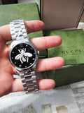 Gucci G Timeless Quartz Black Dial Silver Steel Strap Watch For Women - YA1264136 Authentic Buy Shop Now