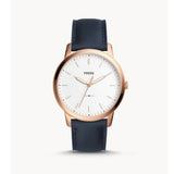 Fossil The Minimalist Slim White Dial Blue Leather Strap Watch for Men - FS5371 Authentic Buy Shop Now