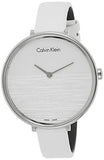 Calvin Klein Rise White Grey Dial White Leather Strap Watch for Women - K7A231L6 Authentic Buy Shop Now