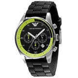 Emporio Armani Chronograph Black Dial Black Rubber Strap Watch For Men - AR5865 Authentic Buy Shop Now