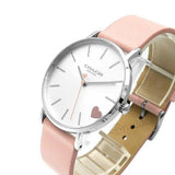 Coach Perry Silver Dial Pink Leather Strap Watch for Women - 14503516 Authentic Buy Shop Now