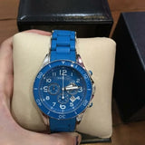Marc Jacobs Rock Chronograph Blue Dial Blue Silicone Strap Watch for Women - MBM2575 Authentic Buy Shop Now