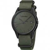 Calvin Klein Tone Green Dial Green NATO Strap Watch for Men - K7K514WL Authentic Buy Shop Now