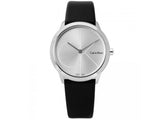 Calvin Klein Minimal Silver Dial Black Leather Strap Watch for Men - K3M221CY Authentic Buy Shop Now