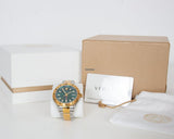Versace Hellenyium GMT Green Dial Two Tone Steel Strap Watch for Men - V11050015 Authentic Buy Shop Now