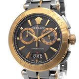 Versace Aion Chronograph Black Dial Grey Steel Strap Watch for Men - VBR050017 Authentic Buy Shop Now