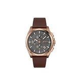 Hugo Boss Grandmaster Grey Dial Brown Leather Strap Watch for Men - 1513882 Authentic Buy Shop Now